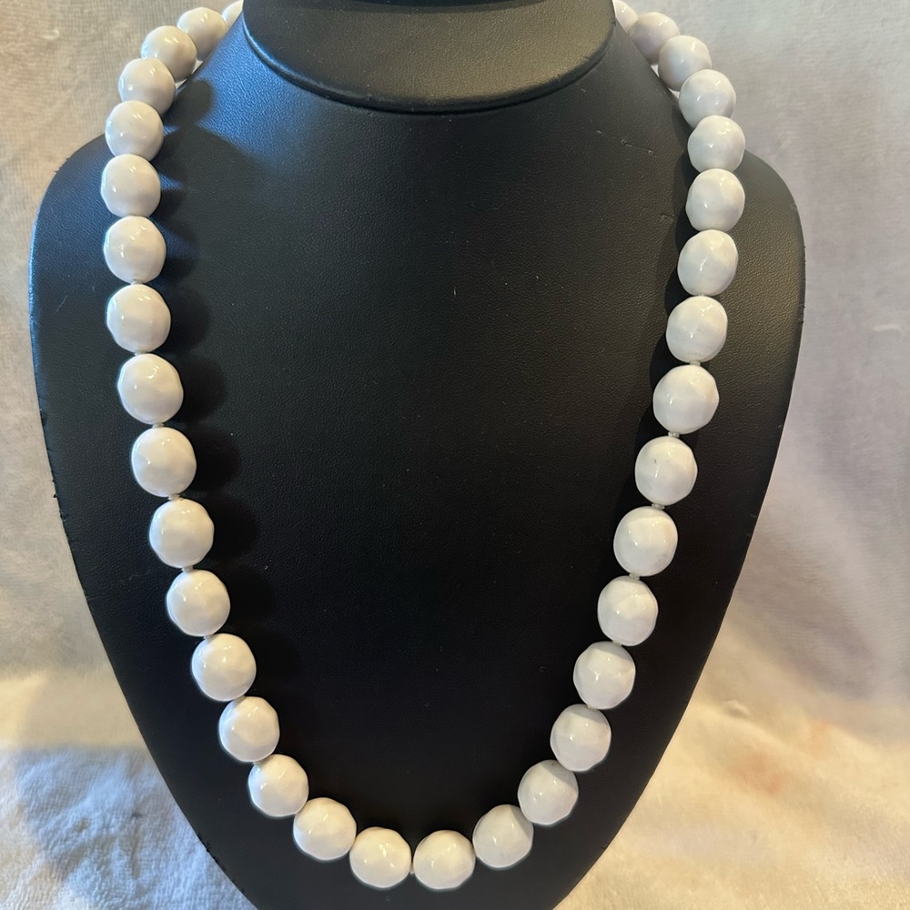 Elegant White Beaded Necklace